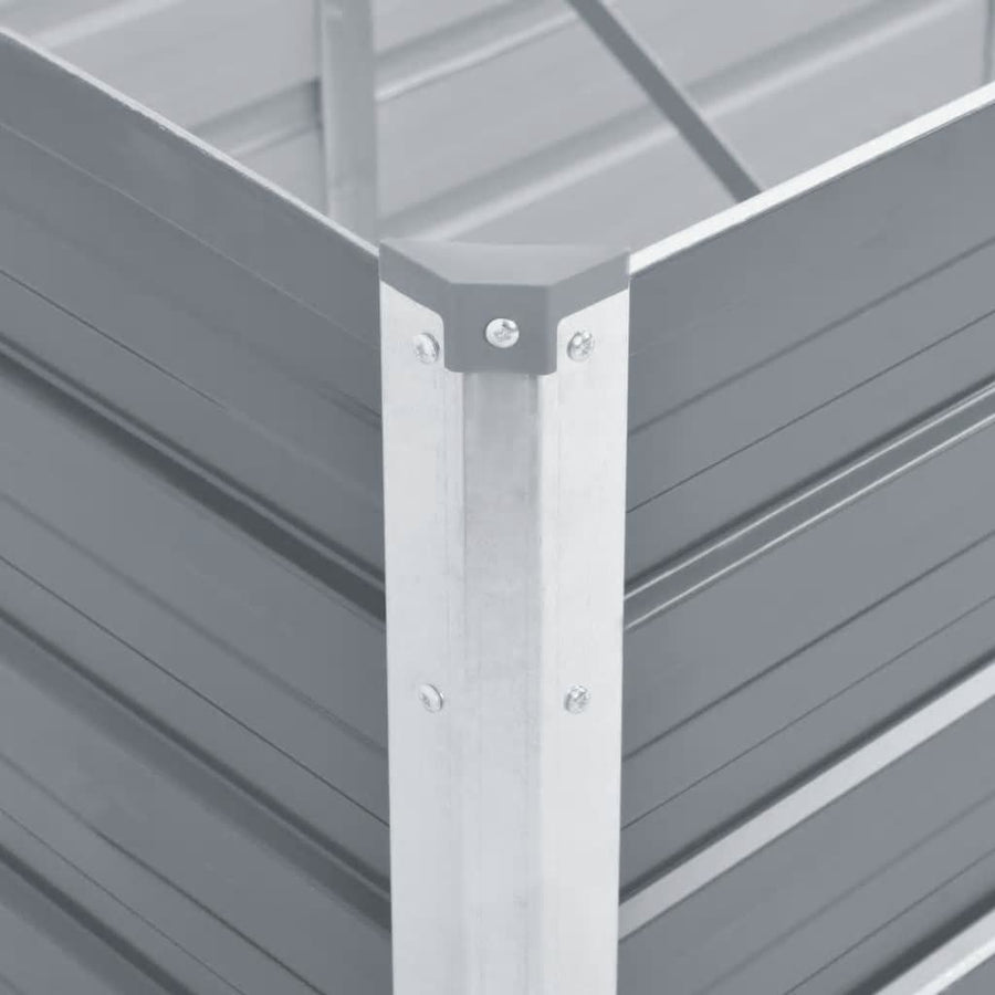 Garden Raised Bed Galvanised Steel 400x80x45 cm Grey