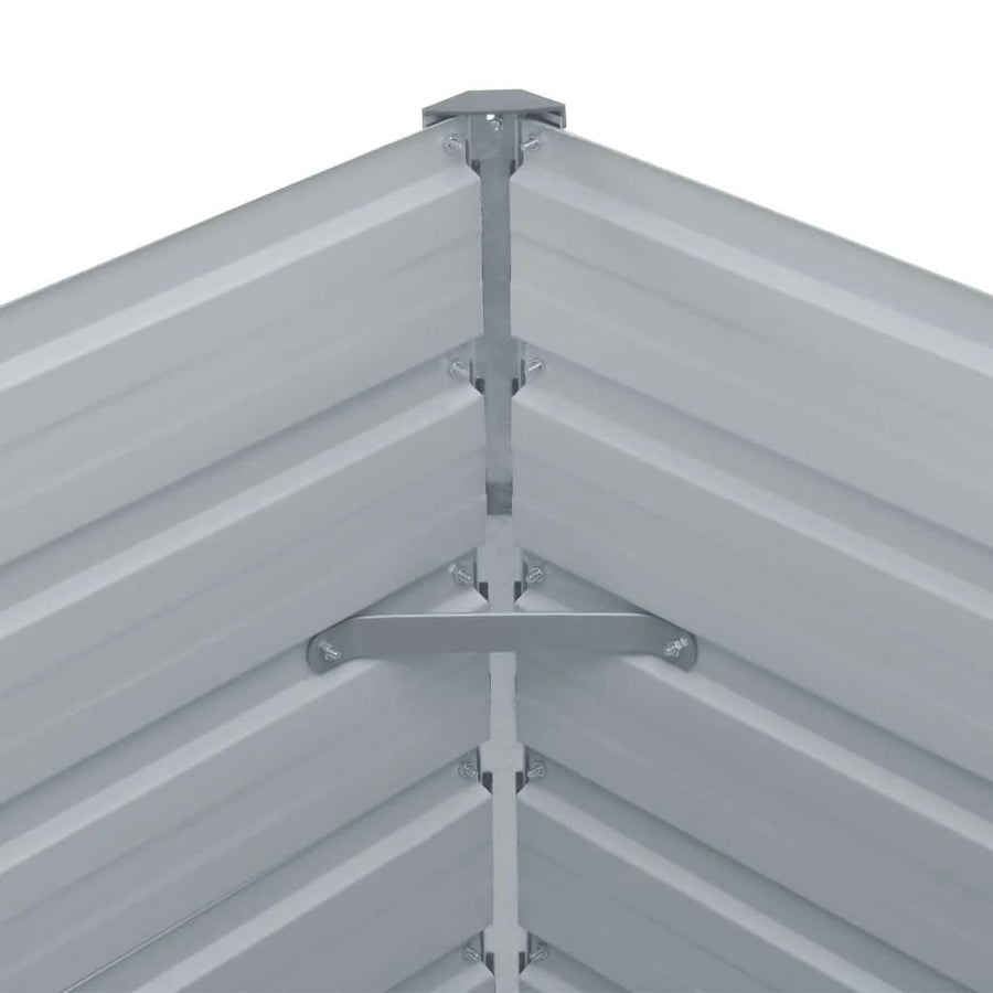 Garden Raised Bed Galvanised Steel 400x80x45 cm Grey