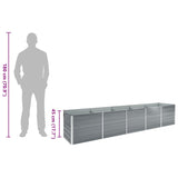 Garden Raised Bed Galvanised Steel 400x80x45 cm Grey - Extra Image