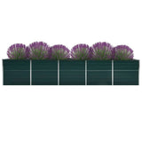 Garden Raised Bed Galvanised Steel 400x80x45 cm Green