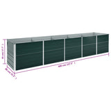 Garden Raised Bed Galvanised Steel 400x80x45 cm Green