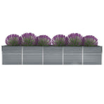 Garden Raised Bed Galvanised Steel 400x80x77 cm Grey