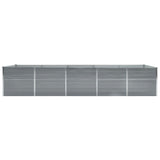 Garden Raised Bed Galvanised Steel 400x80x77 cm Grey