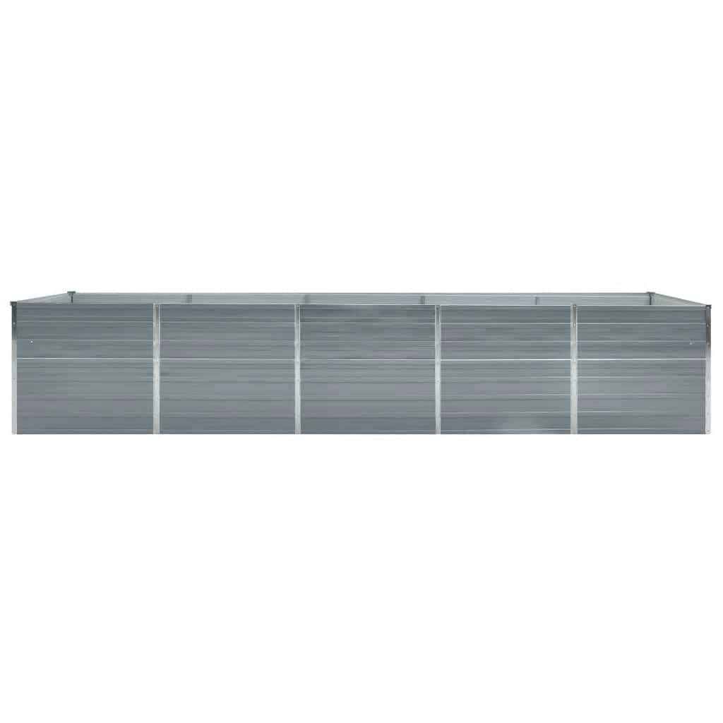 Garden Raised Bed Galvanised Steel 400x80x77 cm Grey