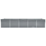 Garden Raised Bed Galvanised Steel 400x80x77 cm Grey - Side View