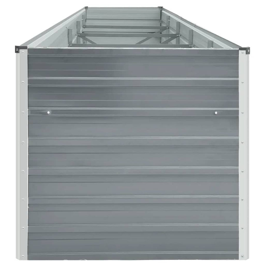 Garden Raised Bed Galvanised Steel 400x80x77 cm Grey