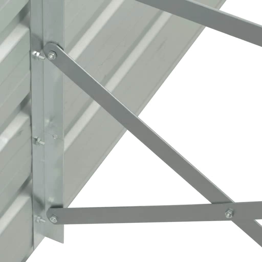 Garden Raised Bed Galvanised Steel 400x80x77 cm Grey