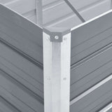 Garden Raised Bed Galvanised Steel 400x80x77 cm Grey