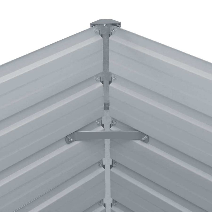 Garden Raised Bed Galvanised Steel 400x80x77 cm Grey