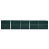 Garden Raised Bed Galvanised Steel 400x80x77 cm Green - Side View