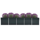 Garden Raised Bed Galvanised Steel 400x80x77 cm Anthracite
