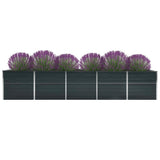 Garden Raised Bed Galvanised Steel 400x80x77 cm Anthracite - Top-Down View