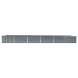 Garden Raised Bed Galvanised Steel 480x80x45 cm Grey - Side View