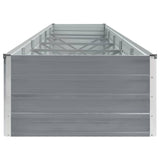 Garden Raised Bed Galvanised Steel 480x80x45 cm Grey - Top-Down View