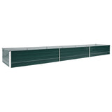 Garden Raised Bed Galvanised Steel 480x80x45 cm Green - Front View