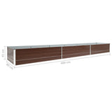 Garden Raised Bed Galvanised Steel 480x80x45 cm Brown - Rear View