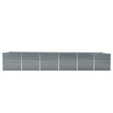 Garden Raised Bed Galvanised Steel 480x80x77 cm Grey - Side View