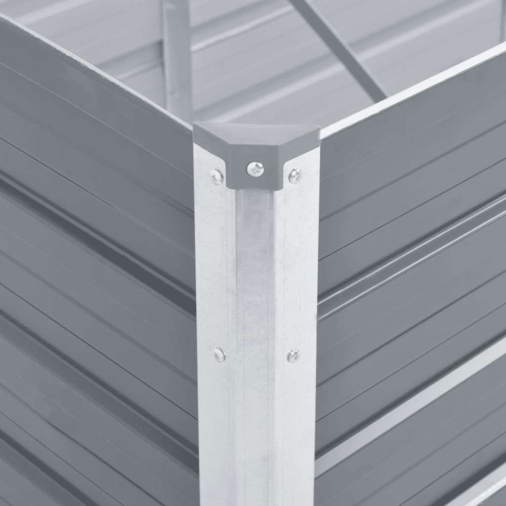 Garden Raised Bed Galvanised Steel 480x80x77 cm Grey