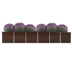 Garden Raised Bed Galvanised Steel 480x80x77 cm Brown