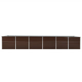 Garden Raised Bed Galvanised Steel 480x80x77 cm Brown