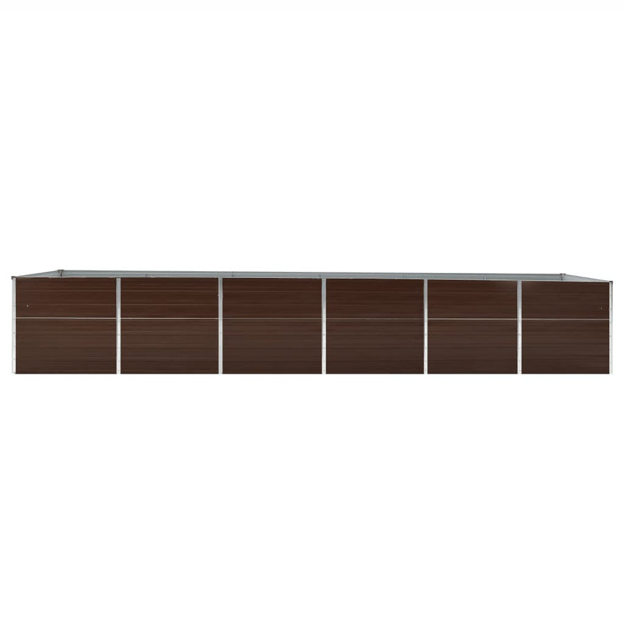 Garden Raised Bed Galvanised Steel 480x80x77 cm Brown