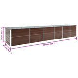 Garden Raised Bed Galvanised Steel 480x80x77 cm Brown