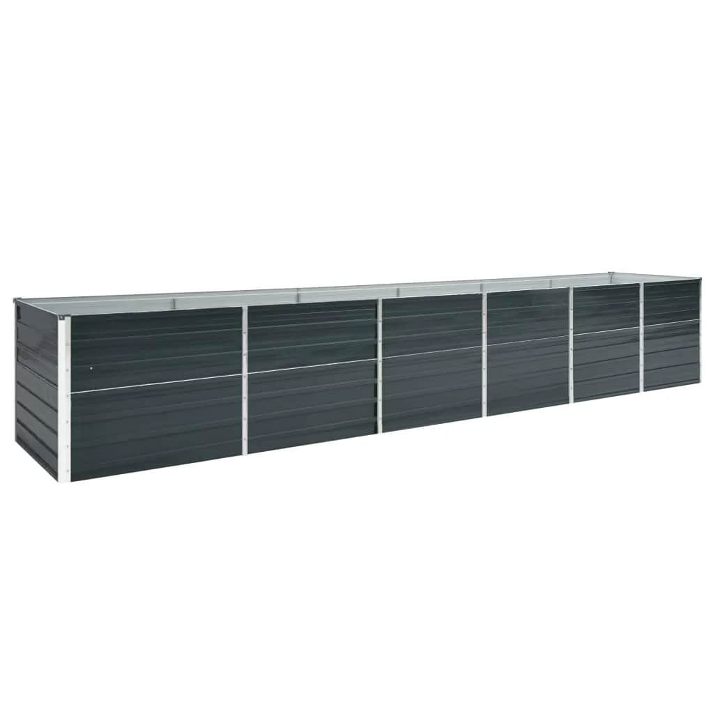 Garden Raised Bed Galvanised Steel 480x80x77 cm Anthracite