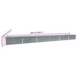 Garden Raised Bed Galvanised Steel 600x80x45 cm Grey - Low Angle
