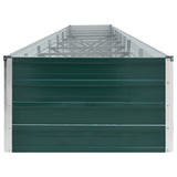 Garden Raised Bed Galvanised Steel 600x80x45 cm Green - Top-Down View
