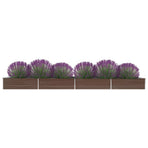 Garden Raised Bed Galvanised Steel 600x80x45 cm Brown