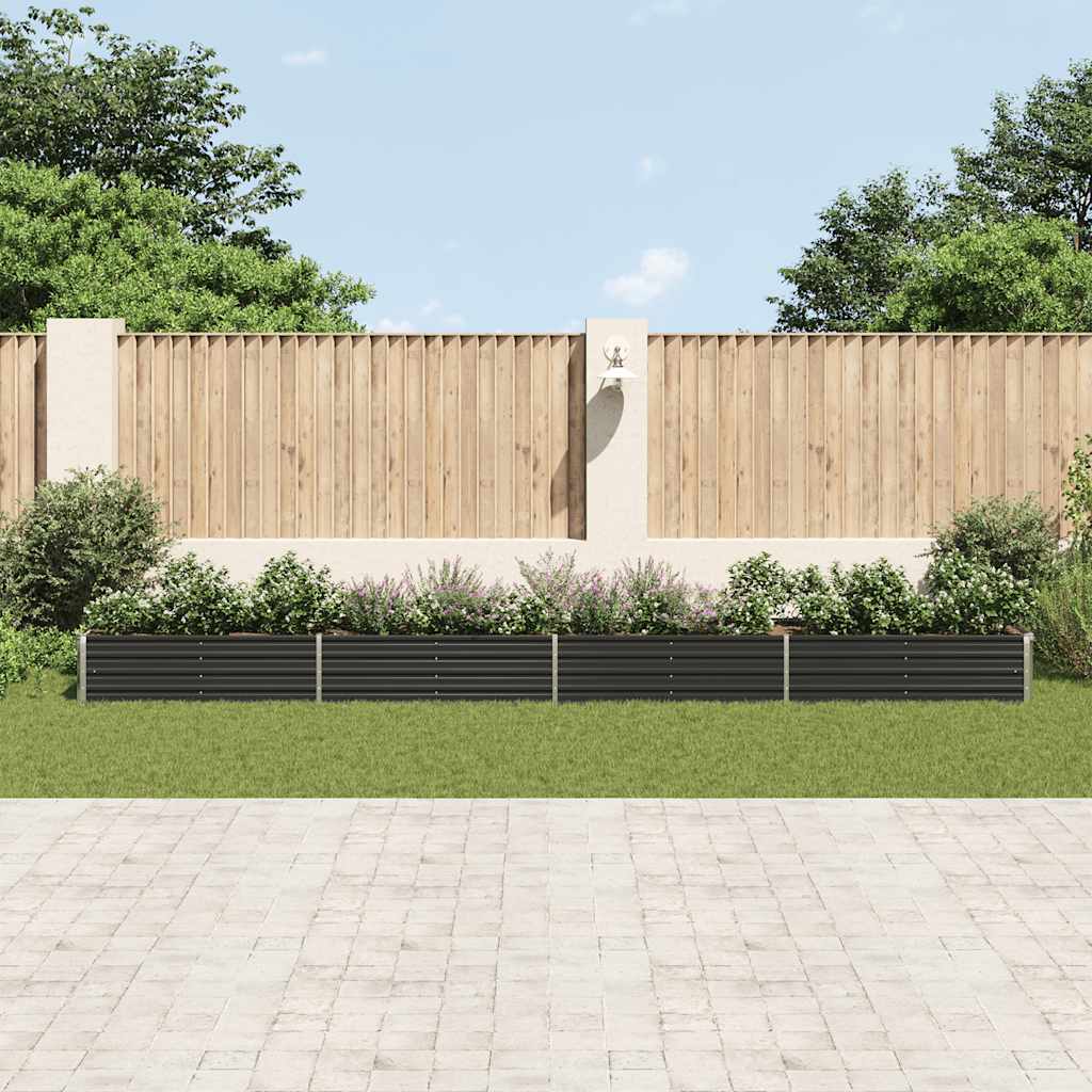 Garden Raised Bed Galvanised Steel 600x80x45 cm Anthracite