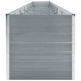 Garden Raised Bed Galvanised Steel 600x80x77 cm Grey - Top-Down View