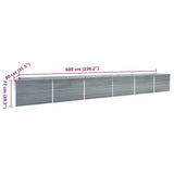 Garden Raised Bed Galvanised Steel 600x80x77 cm Grey