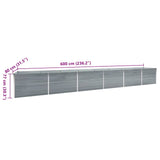 Garden Raised Bed Galvanised Steel 600x80x77 cm Grey - Low Angle