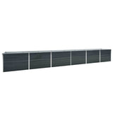 Garden Raised Bed Galvanised Steel 600x80x77 cm Anthracite - Front View