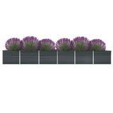 Garden Raised Bed Galvanised Steel 600x80x77 cm Anthracite - Top-Down View