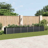 Garden Raised Bed Galvanised Steel 600x80x77 cm Anthracite