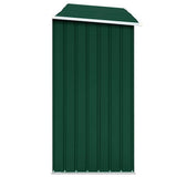 Garden Log Storage Shed Galvanised Steel 330x84x152 cm Green - Close-Up Angle