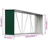 Garden Log Storage Shed Galvanised Steel 330x84x152 cm Green - Extra Image