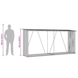 Garden Log Storage Shed Galvanised Steel 330x84x152 cm Green