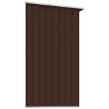 Garden Log Storage Shed Galvanised Steel 330x84x152 cm Brown - Close-Up Angle
