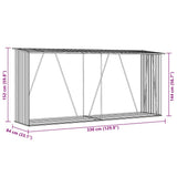 Garden Log Storage Shed Galvanised Steel 330x84x152 cm Brown