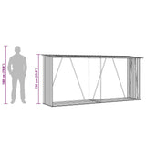 Garden Log Storage Shed Galvanised Steel 330x84x152 cm Brown