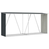 Garden Log Storage Shed Galvanised Steel 330x84x152 cm Anthracite