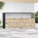 Garden Log Storage Shed Galvanised Steel 330x84x152 cm Anthracite