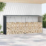 Garden Log Storage Shed 330x84x152 cm Anthracite