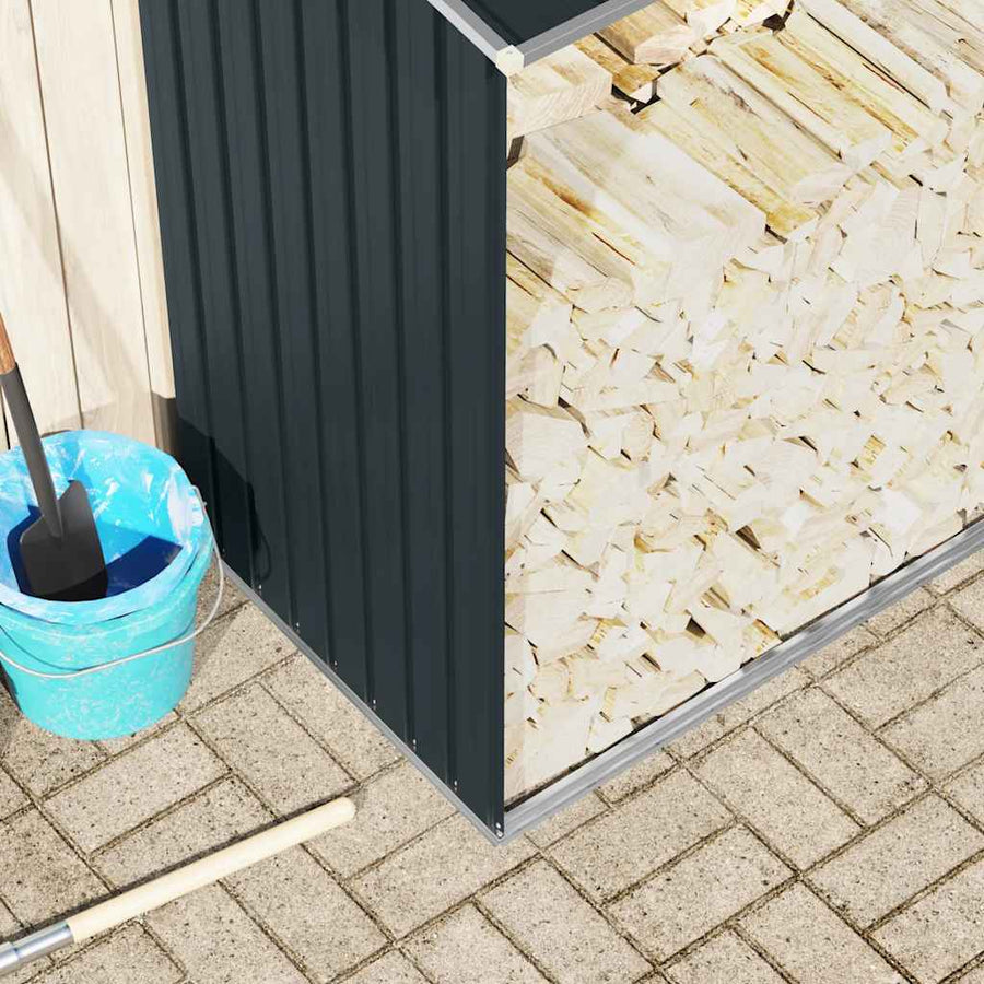 Garden Log Storage Shed 330x84x152 cm Anthracite
