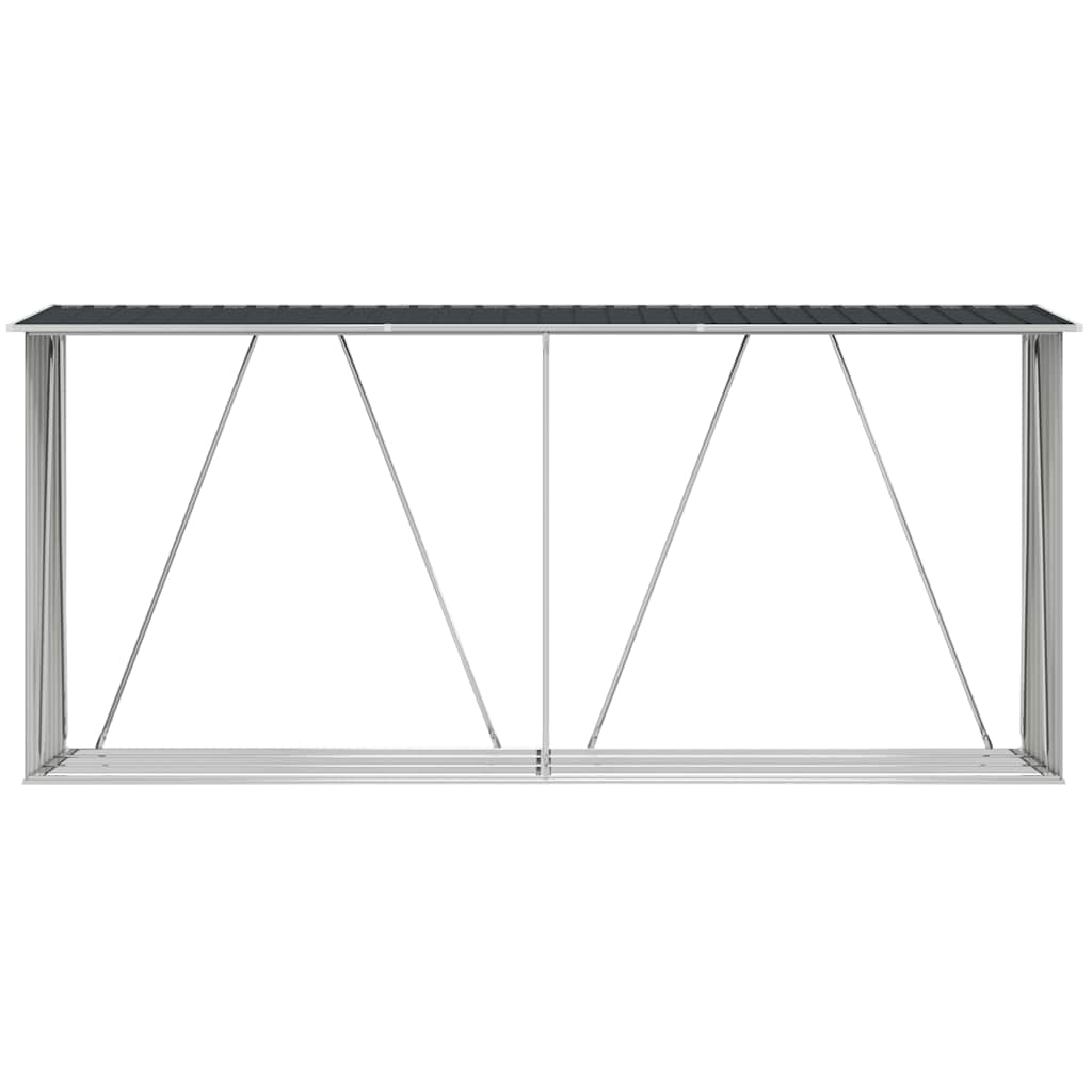 Garden Log Storage Shed Galvanised Steel 330x84x152 cm Anthracite