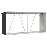 Garden Log Storage Shed Galvanised Steel 330x84x152 cm Anthracite