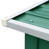 Garden Log Storage Shed Galvanised Steel 330x92x153 cm Green - 45-Degree Angle